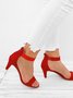 Mostata Women Middle Heel Sandal leopard Ankle Strap Shoes
